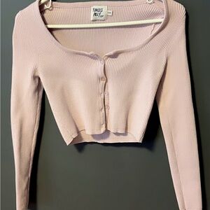 Princess Polly Light Pink Ribbed Crop Top